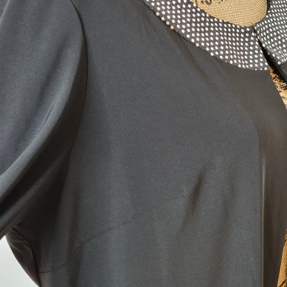 PERCEPTIONS PETITE Women's Embellished Collared Knit Cardigan Black Size 16P - Picture 12 of 14